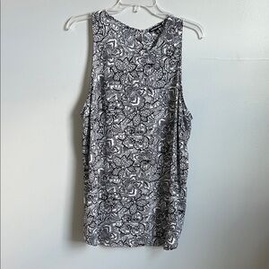 Floral Black and White Women's Top